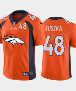 Denver Denver Broncos #48 Derrek Tuszka Orange Men's Nike Big Team Logo Player Vapor Limited NFL Jersey Men's