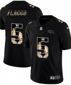 Denver Denver Broncos #5 Joe Flacco Carbon Black Vapor Statue Of Liberty Limited NFL Jersey Men's