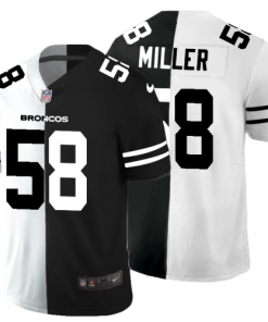 Denver Denver Broncos #58 Von Miller Men's Black V White Peace Split Nike Vapor Untouchable Limited NFL Jersey Men's