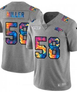 Denver Denver Broncos #58 Von Miller Men's Nike Multi-Color 2020 NFL Crucial Catch NFL Jersey Greyheather Men's