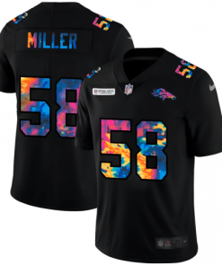 Denver Denver Broncos #58 Von Miller Men's Nike Multi-Color Black 2020 NFL Crucial Catch Vapor Untouchable Limited Jersey Men's