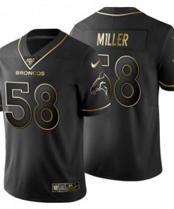Denver Denver Broncos #58 Von Miller Denver Men's Nike Black Golden Limited NFL 100 Jersey Men's