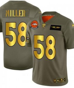Denver Denver Broncos #58 Von Miller NFL Men's Nike Olive Gold 2019 Salute to Service Limited Jersey Men's