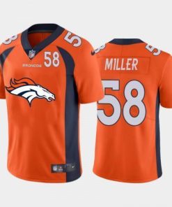 Denver Denver Broncos #58 Von Miller Orange Men's Nike Big Team Logo Player Vapor Limited NFL Jersey Men's