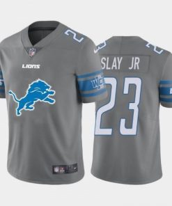 Detroit Detroit Lions #23 Darius Slay Jr Gray Men's Nike Big Team Logo Vapor Limited NFL Jersey Men's