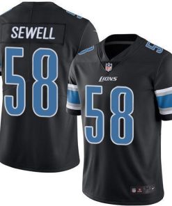 Detroit Detroit Lions #58 Penei Sewell Black Men's Stitched NFL Limited Rush Jersey Men's