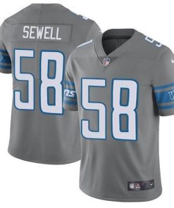 Detroit Detroit Lions #58 Penei Sewell Gray Men's Stitched NFL Limited Rush Jersey Men's