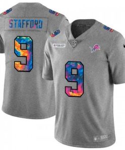 Detroit Detroit Lions #9 Matthew Stafford Men's Nike Multi-Color 2020 NFL Crucial Catch NFL Jersey Greyheather Men's