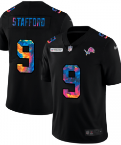 Detroit Detroit Lions #9 Matthew Stafford Men's Nike Multi-Color Black 2020 NFL Crucial Catch Vapor Untouchable Limited Jersey Men's