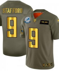 Detroit Detroit Lions #9 Matthew Stafford NFL Men's Nike Olive Gold 2019 Salute to Service Limited Jersey Men's