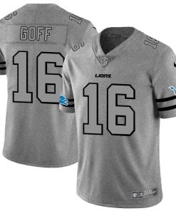Detroit Lions #16 Jared Goff Men's Nike Gray Gridiron II Vapor Untouchable Limited NFL Jersey
