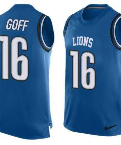 Detroit Lions #16 Jared Goff Blue Team Color Men's Stitched NFL Limited Tank Top Jersey