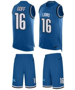 Detroit Lions #16 Jared Goff Blue Team Color Men's Stitched NFL Limited Tank Top Suit Jersey