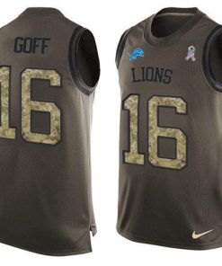 Detroit Lions #16 Jared Goff Green Men's Stitched NFL Limited Salute To Service Tank Top Jersey