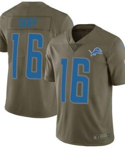 Detroit Lions #16 Jared Goff Olive Men's Stitched NFL Limited 2017 Salute To Service Jersey