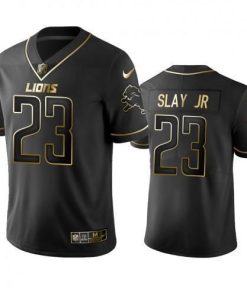 Detroit Lions #23 Darius Slay Jr Men's Stitched NFL Vapor Untouchable Limited Black Golden Jersey Men's