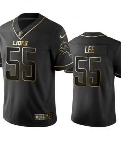 Detroit Lions #55 Eric Lee Men's Stitched NFL Vapor Untouchable Limited Black Golden Jersey Men's