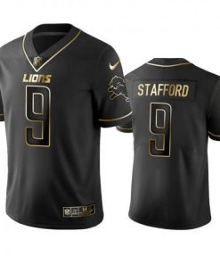 Detroit Lions #9 Matthew Stafford Men's Stitched NFL Vapor Untouchable Limited Black Golden Jersey Men's