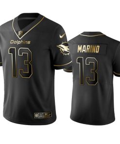 Dolphins #13 Dan Marino Men's Stitched NFL Vapor Untouchable Limited Black Golden Jersey