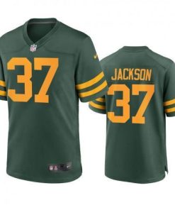 Green Bay Green Bay Packers #37 Josh Jackson Men's Nike Alternate Game Player NFL Jersey - Green Men's