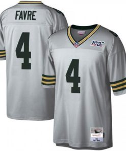 Green Bay Green Bay Packers #4 Brett Favre Mitchell & Ness NFL 100 Retired Player Platinum Jersey Men's