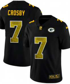Green Bay Green Bay Packers #7 Mason Crosby Men's Black Nike Golden Sequin Vapor Limited NFL Jersey Men's