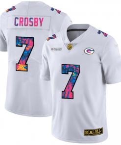 Green Bay Green Bay Packers #7 Mason Crosby Men's White Nike Multi-Color 2020 NFL Crucial Catch Limited NFL Jersey Men's