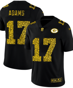 Green Bay Packers #17 Davante Adams Men's Nike Leopard Print Fashion Vapor Limited NFL Jersey Black