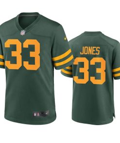 Green Bay Packers #33 Aaron Jones Men's Nike Alternate Game Player NFL Jersey - Green