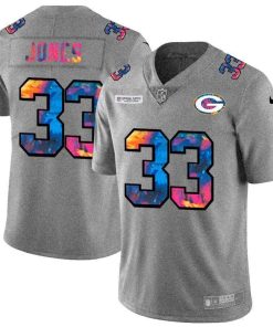 Green Bay Packers #33 Aaron Jones Men's Nike Multi-Color 2020 NFL Crucial Catch NFL Jersey Greyheather