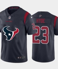 Houston Houston Texans #23 Carlos Hyde Navy Blue Men's Nike Big Team Logo Vapor Limited NFL Jersey Men's