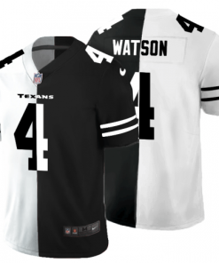 Houston Houston Texans #4 Deshaun Watson Men's Black V White Peace Split Nike Vapor Untouchable Limited NFL Jersey Men's