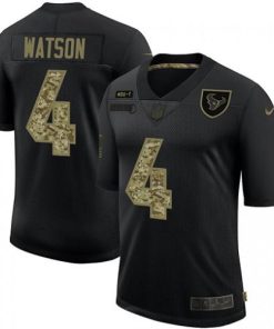 Houston Houston Texans #4 Deshaun Watson Men's Nike 2020 Salute To Service Camo Limited NFL Jersey Black Men's