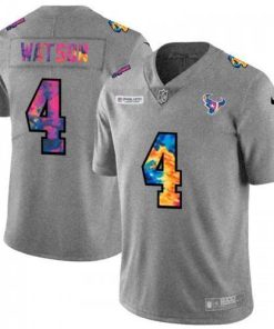 Houston Houston Texans #4 Deshaun Watson Men's Nike Multi-Color 2020 NFL Crucial Catch NFL Jersey Greyheather Men's