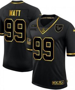 Houston Houston Texans #99 J.J. Watt Men's Nike 2020 Salute To Service Golden Limited NFL Jersey Black Men's