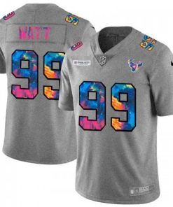 Houston Houston Texans #99 J.J. Watt Men's Nike Multi-Color 2020 NFL Crucial Catch NFL Jersey Greyheather Men's
