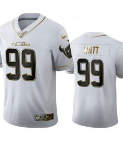 Houston Houston Texans #99 J.J. Watt Men's Nike White Golden Edition Vapor Limited NFL 100 Jersey Men's