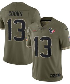 Houston Texans #13 Brandin Cooks Nike Men's 2022 Salute To Service Limited Jersey - Olive