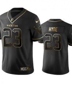 Houston Texans #23 Carlos Hyde Men's Stitched NFL Vapor Untouchable Limited Black Golden Jersey Men's