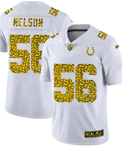Indianapolis Colts #56 Quenton Nelson Men's Nike Flocked Leopard Print Vapor Limited NFL Jersey White