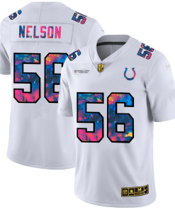 Indianapolis Colts #56 Quenton Nelson Men's White Nike Multi-Color 2020 NFL Crucial Catch Limited NFL Jersey