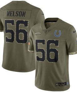 Indianapolis Colts #56 Quenton Nelson Nike Men's 2022 Salute To Service Limited Jersey - Olive