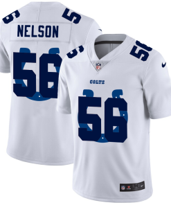 Indianapolis Colts #56 Quenton Nelson White Men's Nike Team Logo Dual Overlap Limited NFL Jersey