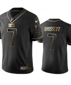 Indianapolis Colts #7 Jacoby Brissett Men's Stitched NFL Vapor Untouchable Limited Black Golden Jersey Men's