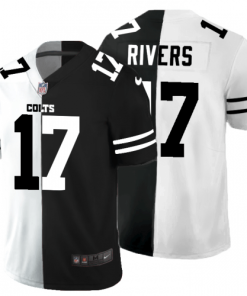 Indianapolis Indianapolis Colts #17 Philip Rivers Men's Black V White Peace Split Nike Vapor Untouchable Limited NFL Jersey Men's