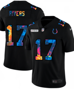 Indianapolis Indianapolis Colts #17 Philip Rivers Men's Nike Multi-Color Black 2020 NFL Crucial Catch Vapor Untouchable Limited Jersey Men's
