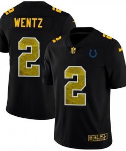 Indianapolis Indianapolis Colts #2 Carson Wentz Men's Black Nike Golden Sequin Vapor Limited NFL Jersey Men's