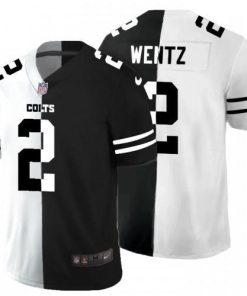 Indianapolis Indianapolis Colts #2 Carson Wentz Men's Black V White Peace Split Nike Vapor Untouchable Limited NFL Jersey Men's