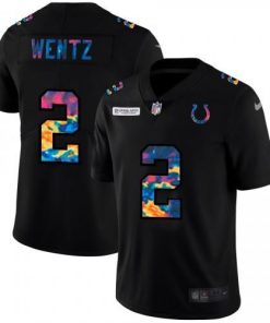 Indianapolis Indianapolis Colts #2 Carson Wentz Men's Nike Multi-Color Black 2020 NFL Crucial Catch Vapor Untouchable Limited Jersey Men's