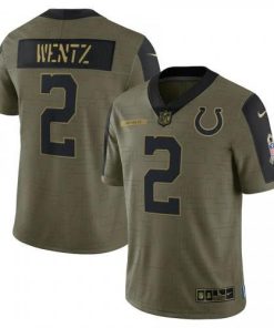 Indianapolis Indianapolis Colts #2 Carson Wentz Olive Nike 2021 Salute To Service Limited Player Jersey Men's